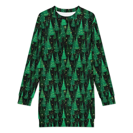 Long Sleeve, Sweatshirt Dress with Festive Christmas Design
