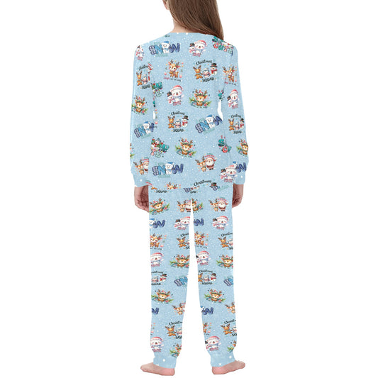 Snow Friends (Blue) - 6118 Kids' All Over Print Pajama Set