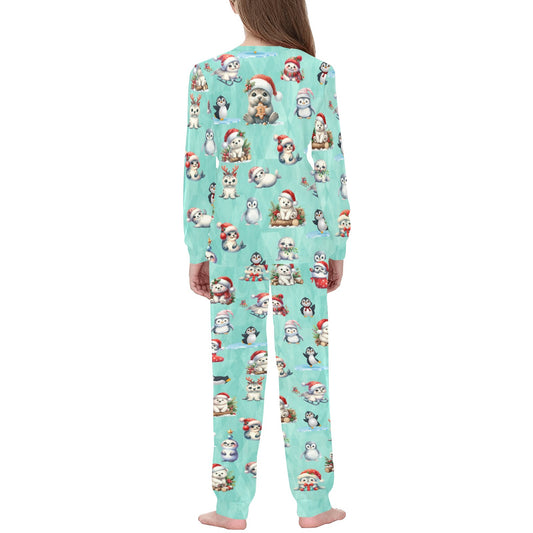 Soft, Comfortable Kids Unisex PJ Set with cute 'Artic Friends at Christmas' Design