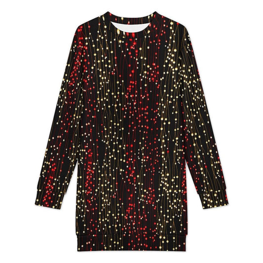 Long Sleeve, Long Length Sweatshirt Dress with Fun Christmas Design