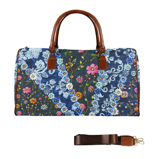 Boho Travel Bag3 Large Capacity Travel Bag-Large (Brown Short Patch) (1737)