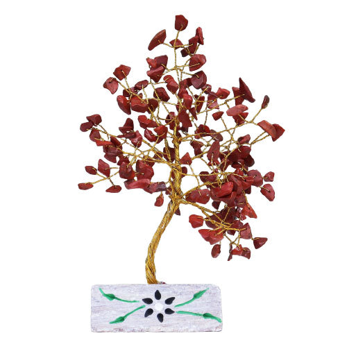 Pretty Indian Gemstone Trees, Handmade with Real Gemstones and Mounted on a Gemstone Rock Base