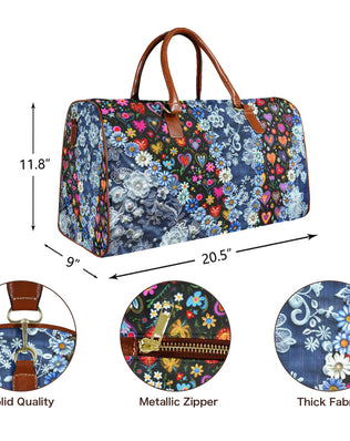 Boho Travel Bag4 Large Capacity Travel Bag-Large (Brown Short Patch) (1737)