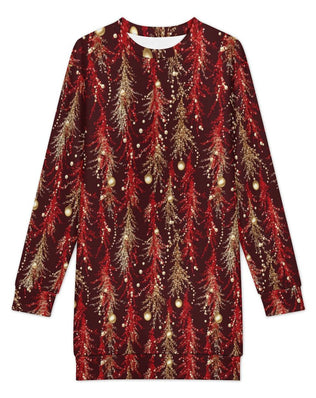 Long Sleeve, Sweatshirt Dress with Festive Christmas Design