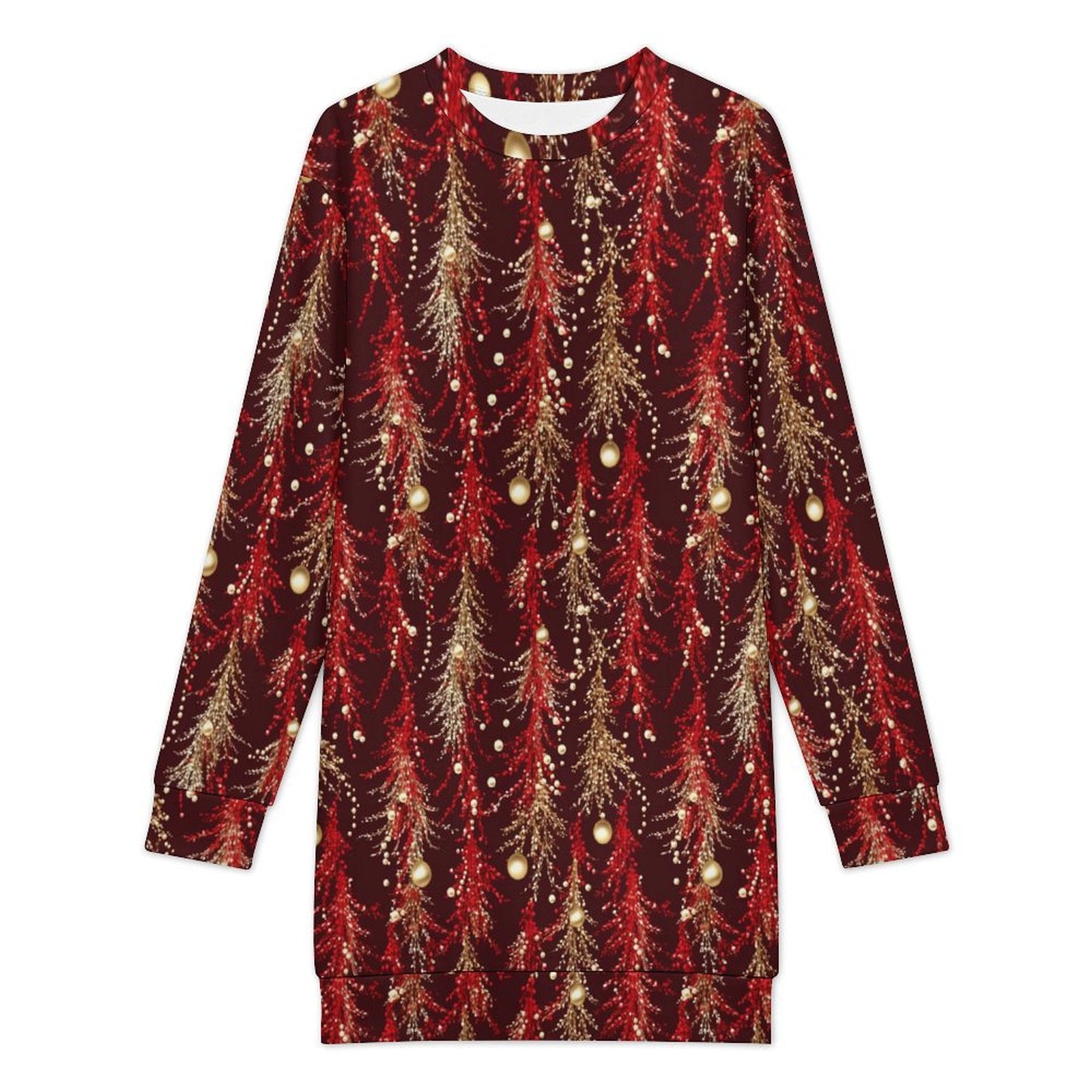 Long Sleeve, Sweatshirt Dress with Festive Christmas Design