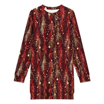 Long Sleeve, Sweatshirt Dress with Festive Christmas Design
