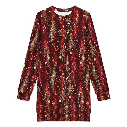 Long Sleeve, Sweatshirt Dress with Festive Christmas Design