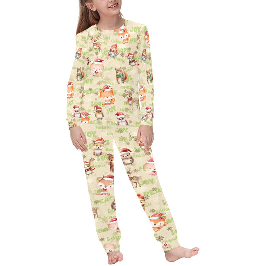 Soft, Comfortable Kids Unisex PJ Set with sweet 'Woodland Friends at Christmas' Design