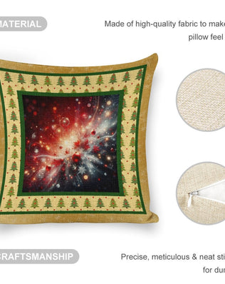 Set of 2 Cushion Covers with Matching (Not Same) Christmassy Designs