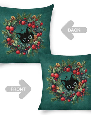 Set of 2 Cushion Covers with Cute Christmas Designs
