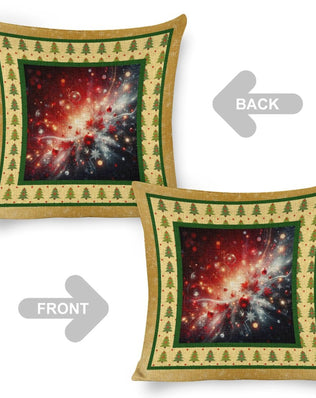 Set of 2 Cushion Covers with Matching (Not Same) Christmassy Designs