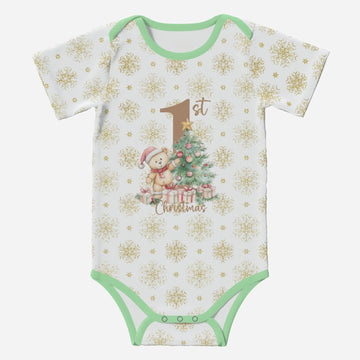 Gold Snowflakes-Green