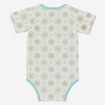 'SNOW CUTE' Adorable Unicorn; Short Sleeve Romper/Sleepsuit, Eco-Friendly Cotton