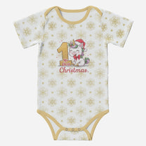 'My First Christmas' Super Cute Unicorn; Short Sleeve Romper/Sleepsuit Eco-Friendly Cotton
