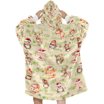 Gorgeously Soft and Snuggly Blanket Hoodie With Christmas-Woodland-Friends Design