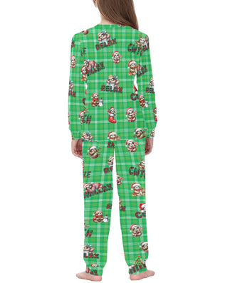 Soft, Comfortable Kids Unisex PJ Set in a Choice of 2 Adorable 'Christmas Sloth' Designs