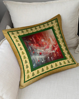 Set of 2 Cushion Covers with Matching (Not Same) Christmassy Designs