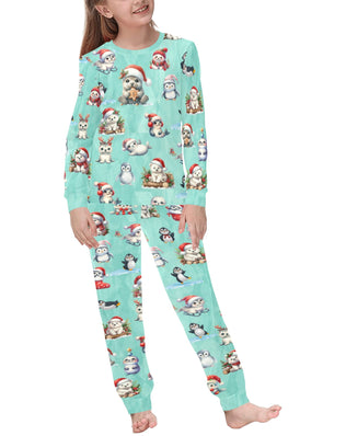 Soft, Comfortable Kids Unisex PJ Set with cute 'Artic Friends at Christmas' Design