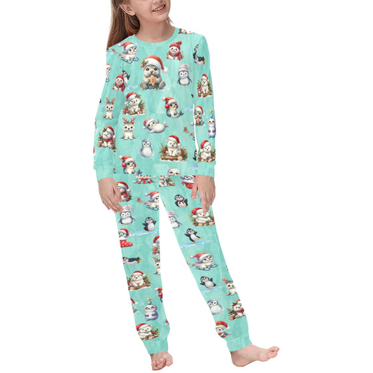 Soft, Comfortable Kids Unisex PJ Set with cute 'Artic Friends at Christmas' Design