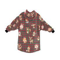 Gorgeously Soft and Snuggly Blanket Hoodie With Christmas Tartan Woodland Friends Design