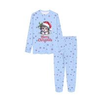 Soft, Comfortable Kids Unisex PJ Set with Cute Christmas Kitten