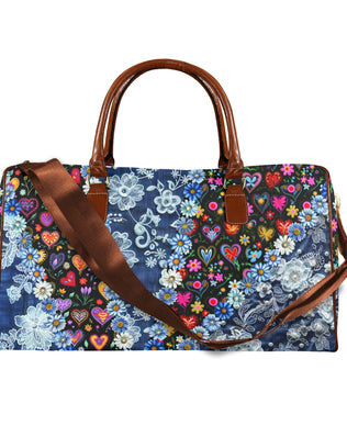 Boho Travel Bag4 Large Capacity Travel Bag-Large (Brown Short Patch) (1737)