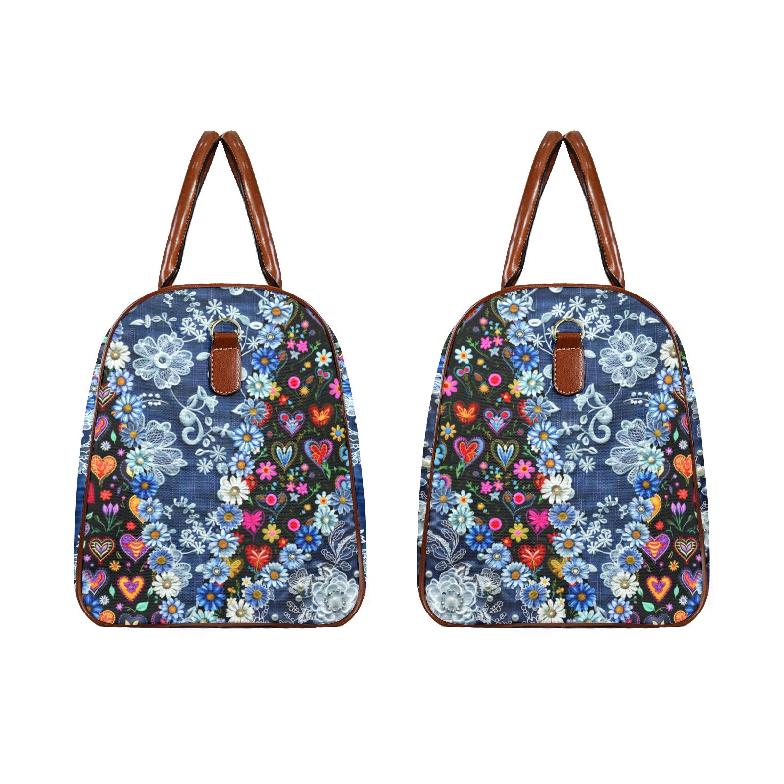 Boho Travel Bag4 Large Capacity Travel Bag-Large (Brown Short Patch) (1737)