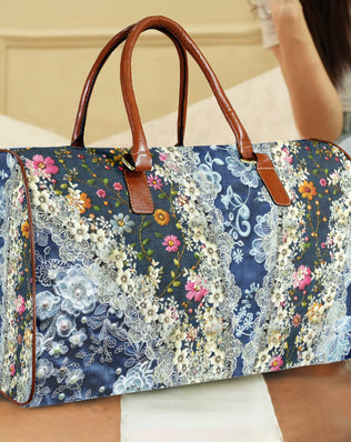 Boho Travel Bag5 Large Capacity Travel Bag-Large (Brown Short Patch) (1737)