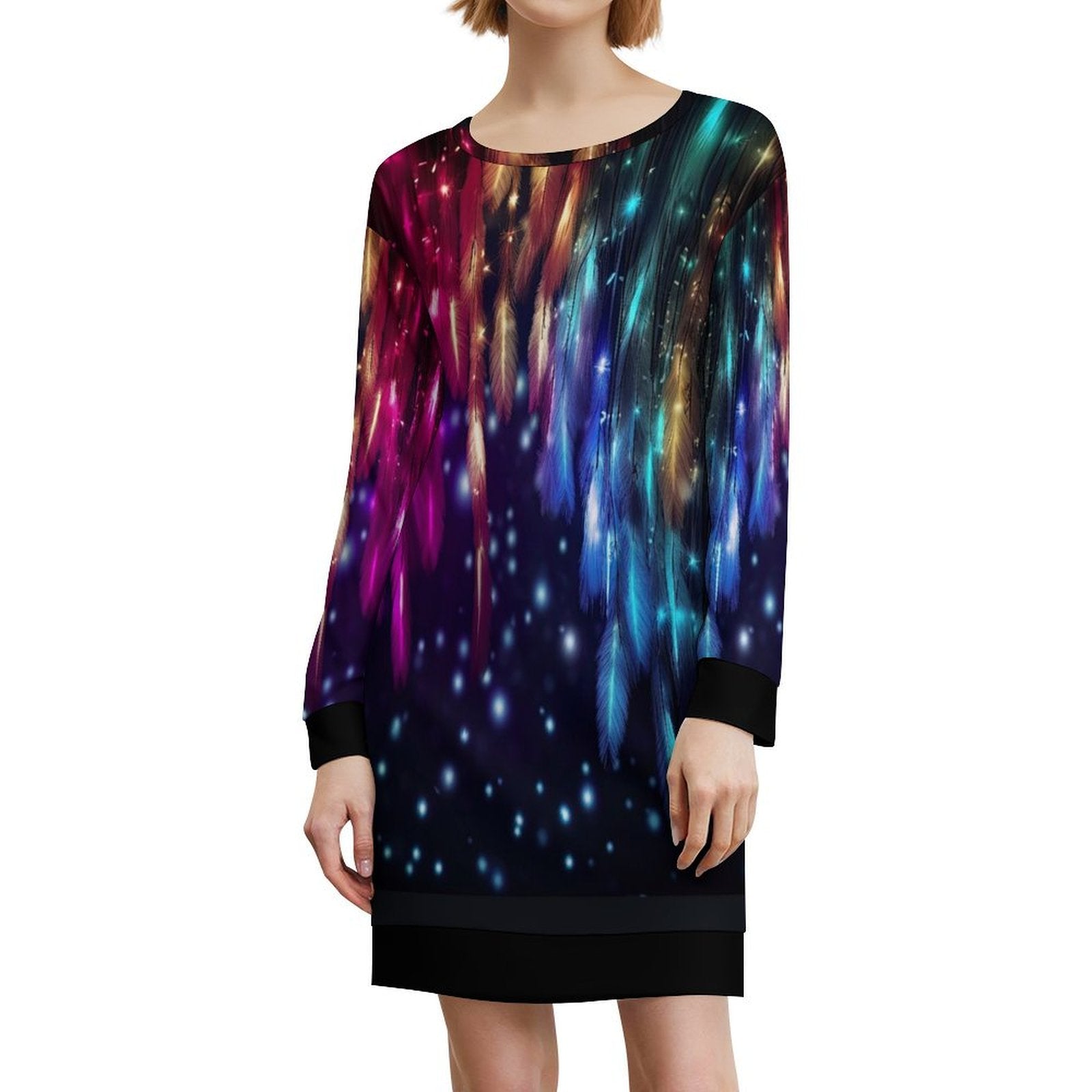 Long Sleeve, Sweatshirt Dress with Festive Christmas Design