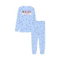 Lilac Snowflake PJs with Cute Christmas Kitten Kids' All Over Print Pajama Set