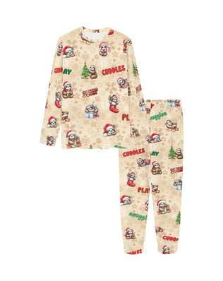 Soft, Comfortable Kids Unisex PJ Set in a Choice of 2 Adorable 'Christmas Sloth' Designs