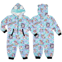 Magical Christmas Unicorns, Fleecy, Zip-Up Onesie Loungewear for Little Kids