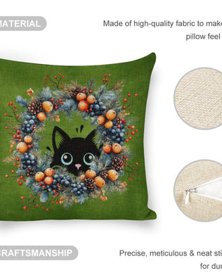 Set of 2 Cushion Covers with Cute Christmas Designs