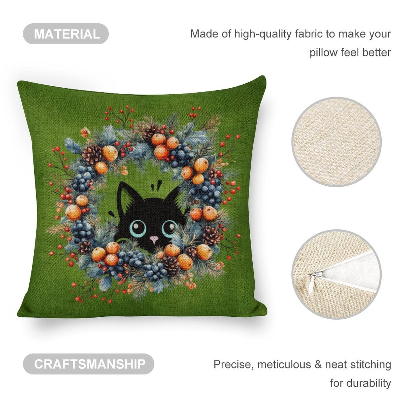 Set of 2 Cushion Covers with Cute Christmas Designs