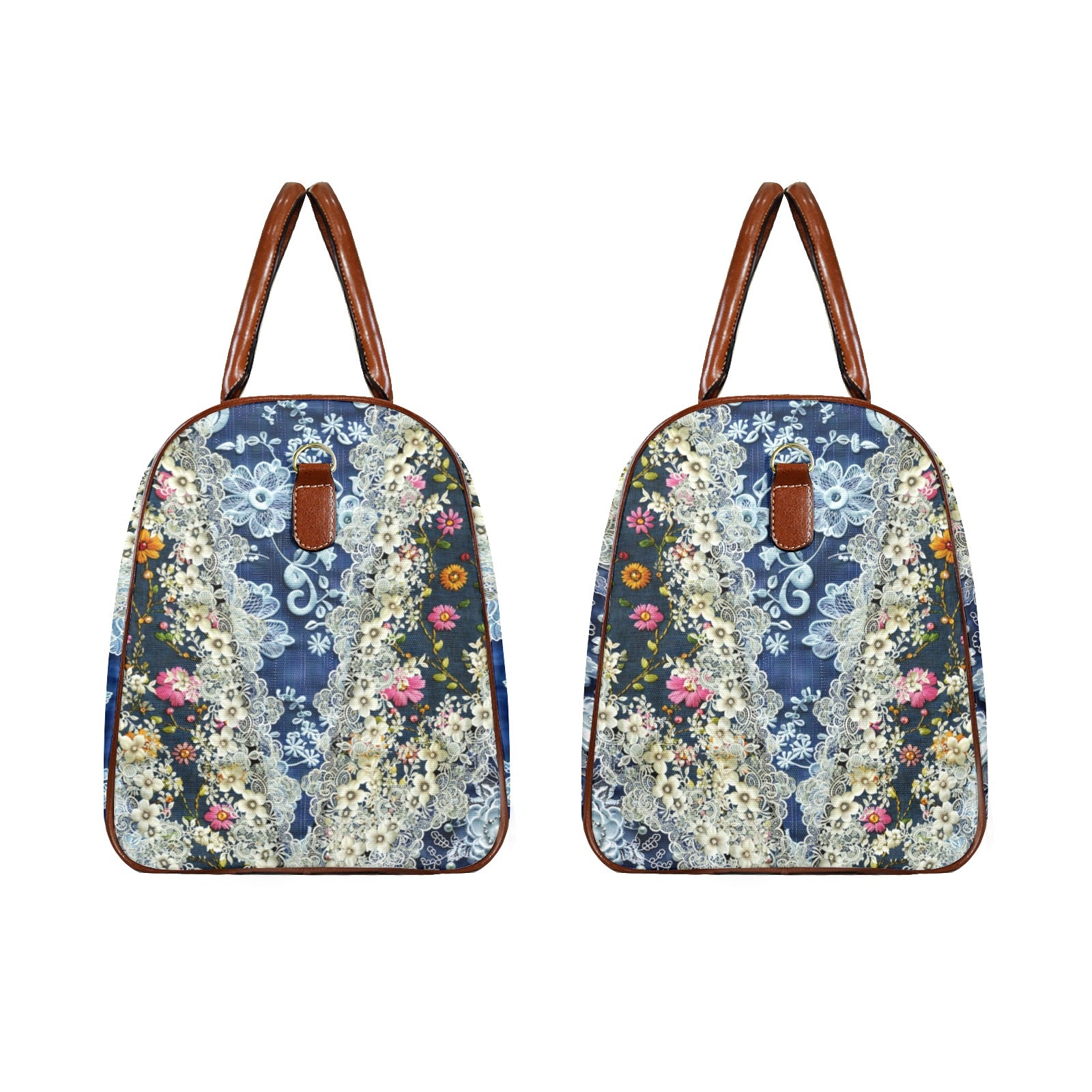 Boho Travel Bag5 Large Capacity Travel Bag-Large (Brown Short Patch) (1737)