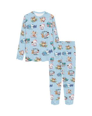 Snow Friends (Blue) - 6118 Kids' All Over Print Pajama Set