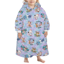 One-Size  Blanket Hoodie for Tots, Featuring Snowy Friends Celebrating Christmas