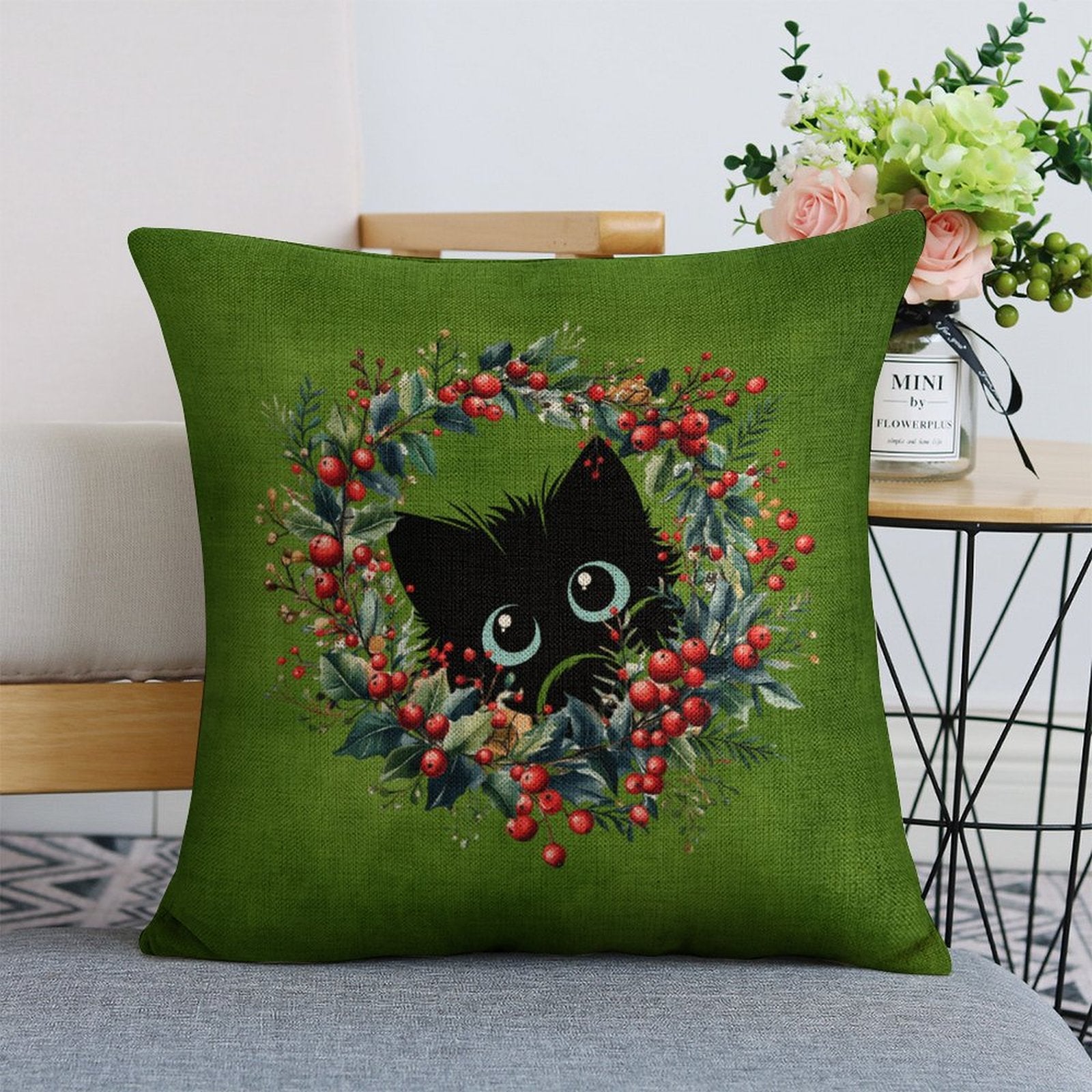 Set of 2 Cushion Covers with Cute Christmas Designs