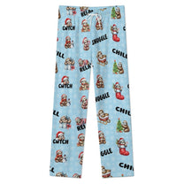 Fleecy Feel Loungewear / PJ Bottoms with Cute Sleepy Christmas Sloths