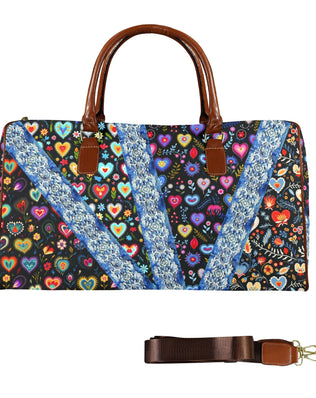 Boho Travel Bag6 Large Capacity Travel Bag-Large (Brown Short Patch) (1737)