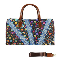 Boho Travel Bag6 Large Capacity Travel Bag-Large (Brown Short Patch) (1737)