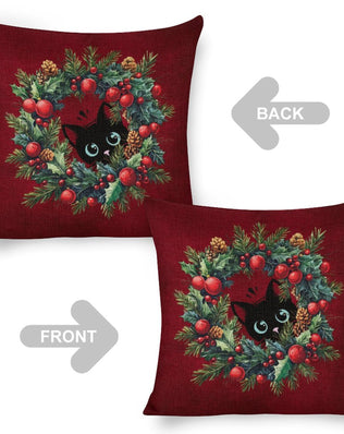 Set of 2 Cushion Covers with Cute Christmas Designs
