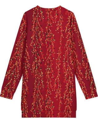 Long Sleeve, Long Length Sweatshirt Dress with Fun Christmas Design