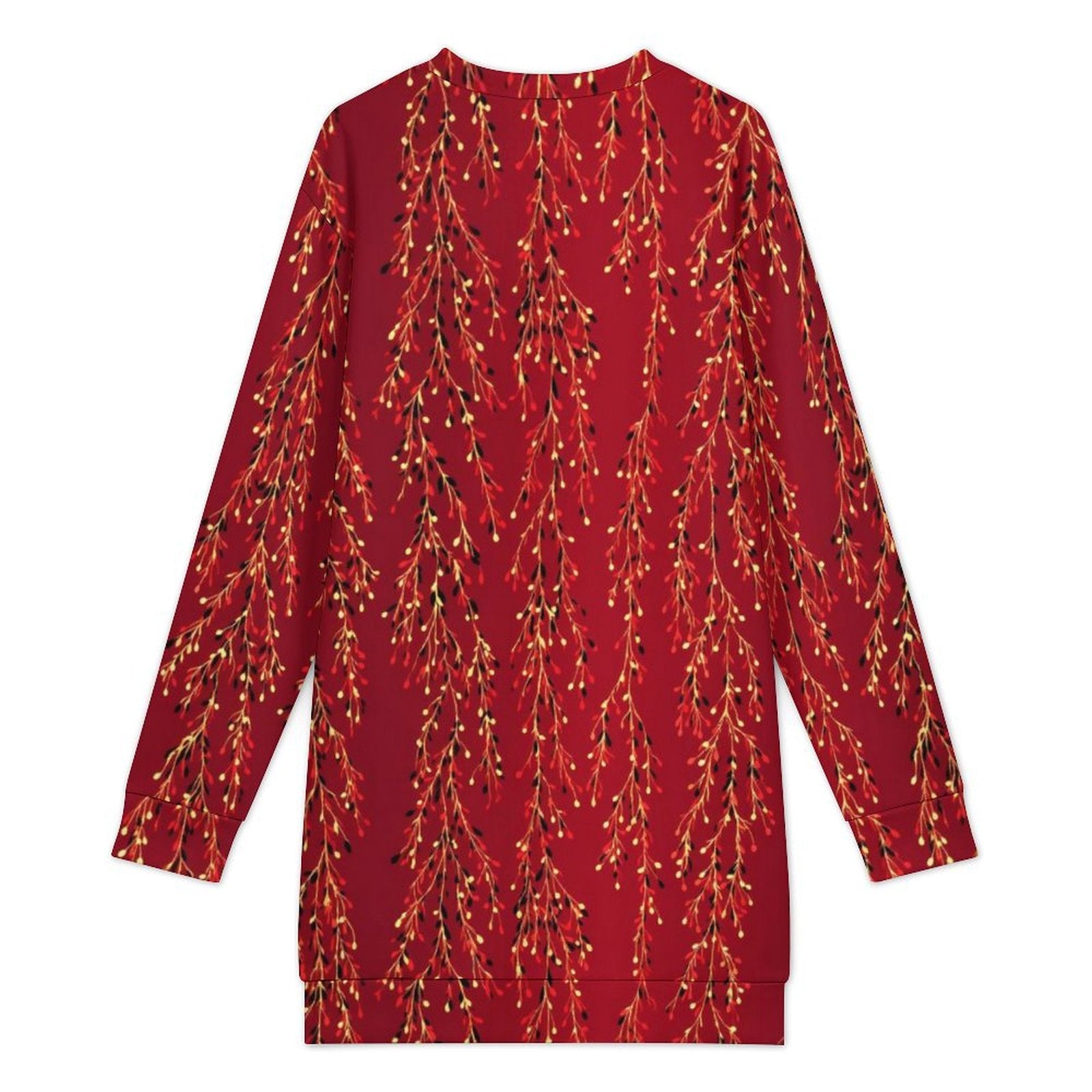 Long Sleeve, Long Length Sweatshirt Dress with Fun Christmas Design