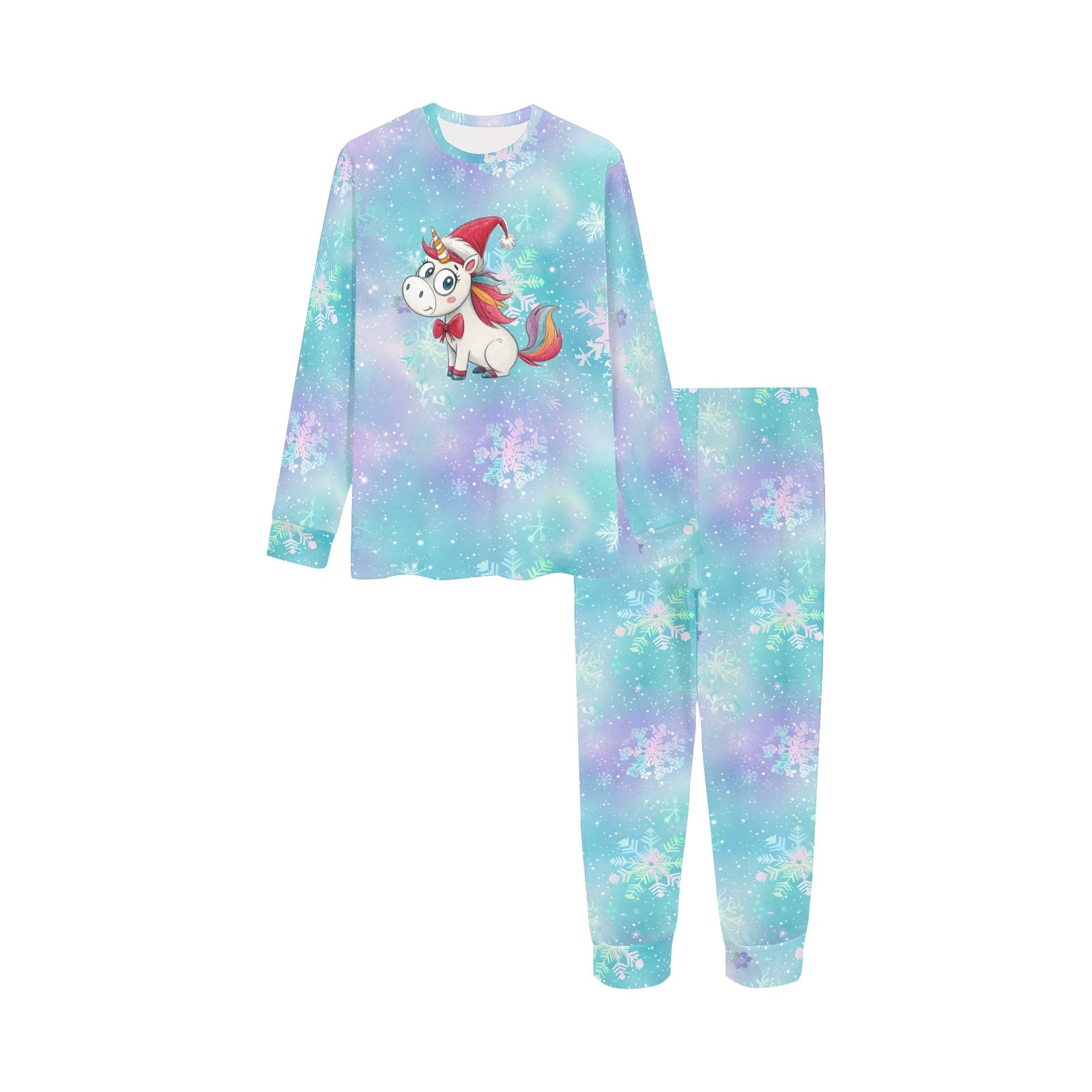 Soft, Comfortable Kids Unisex PJ Set with Cute Christmas Unicorn