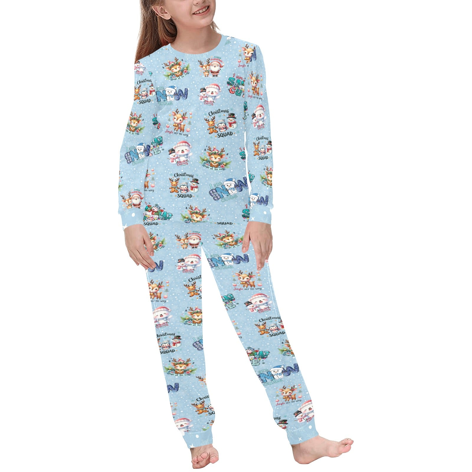 Snow Friends (Blue) - 6118 Kids' All Over Print Pajama Set