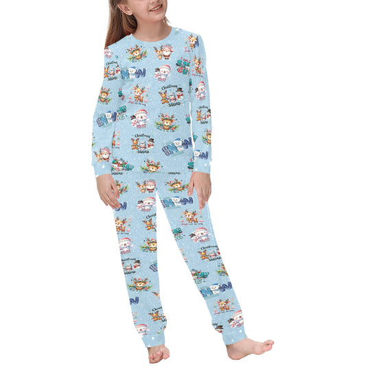 Snow Friends (Blue) - 6118 Kids' All Over Print Pajama Set