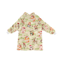 Gorgeously Soft and Snuggly Blanket Hoodie With Christmas-Woodland-Friends Design