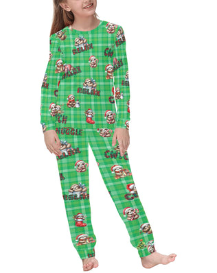Soft, Comfortable Kids Unisex PJ Set in a Choice of 2 Adorable 'Christmas Sloth' Designs