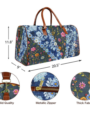 Boho Travel Bag3 Large Capacity Travel Bag-Large (Brown Short Patch) (1737)